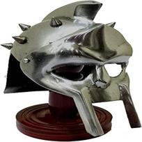 Viduramžių Maximus Gladiator Romos mini šalmas Sidabrinis ant stovo