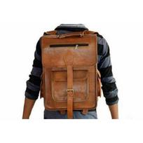 Leather Bag Goat Men S Backpack Rucksack Vintage Laptop Brown Messenger New 16 5x16x12 ruda