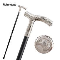 Baltojo erelio galvos gėlės totemo reljefas vaikščiojimo lazdele, madinga lazda Gentleman Crosier Knob lazda, 93 cm balta