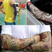 2 vnt. Elastinės rankų šildyklės, apsaugančios odą, laikinos, skirtos žygiams lauke, važiavimui, apsaugančios nuo saulės, tatuiruočių rankovės, rankų kojinės balta