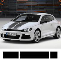 Automobilio variklio dangčio durų vinilinė plėvelė kėbulo šoninės juostelės lipdukai decal VOLKSWAGEN Scirocco Golf 6 7 POLO dekoravimui automobilio stilius Scirocco juoda