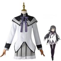 Anime Magical Girl Puella Magi Madoka Magica Cosplay kostiumas Akemi Homura Kaname Madoka Sijonas Mahou Shoujo Perukas Kovos kostiumas L-(Costume+Wig)