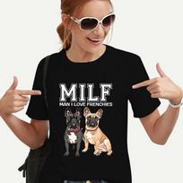 MILF VYRAS AŠ MYLIU PRANCŪZŲ BULDOGUS Juokingi Moteriški Marškinėliai Harajuku Viršūnės Marškinėliai Vasariniai Moteriški Marškinėliai Prancūzų Buldogo Marškinėliai Moterims Drabužiai XXXL