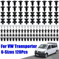 120 VNT. 6 Dydžių Automobilio Durų Apdailos Skydelių Spaustukai Auto Kėbulo Stumiamieji Kniedės Stogo Kilimo Fiksatoriai VW Transporter T4 T5 black