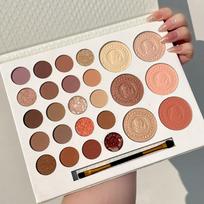 26 Colors Eyeshadow Tray Highlighter Blush Pearl Matte Shimmer Powder Akių šešėliai su šepetėliu