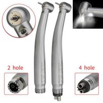 Dantų LED E-generatoriaus mygtuko paspaudimo didelės spartos rankinis oro turbinos trigubas vandens purškimo rankinis antgalis 4 skylės 2 skylės 4 hole tooth scaler sidabras