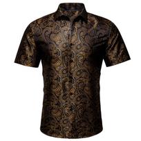 „Barry.Wang“ klasikiniai vyriški marškiniai ilgomis rankovėmis tamsiai mėlyni „Paisley“ užsegami marškiniai su sagutėmis. 3XL