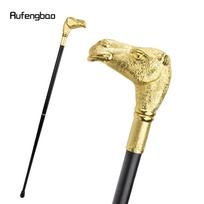 Auksinė kupranugario galvutė, vaikščiojimo lazda, madinga vaikščiojimo lazda Gentleman Prabangi vaikščiojimo lazda su Crosier Knob 93 cm geltona