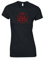 Aa Alcoholics Anonymous Recovery Sobriety Ladiess Red Black T-Shirt S