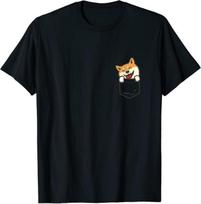 Mielas Shiba Inu Jūsų Kišenėje Akita Šunų Mylėtojas Savininkas Unisex Marškinėliai S