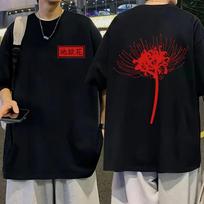 Japoniškas anime Tokijo Gulis Vorų lelija Marškinėliai Ombrė Pragaro gėlės grafikos atspaudas Marškinėliai Unisex Moteriški Medvilniniai Madingi Marškinėliai Didelio dydžio L