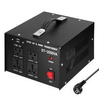 „Step Up & Down“ transformatorius kompaktiško dydžio įtampos keitiklis 2000 VA nešiojamieji namų elektros prietaisai EU-plug juoda