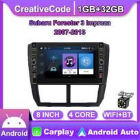 8 colių Android skirtas Subaru Forester 3 Impreza 2007-2013 Su mygtuku rankenėle Automobilinis radijas Video Multimedijos GPS grotuvas 1+32GB 1+32GB