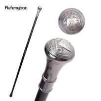 Kryžiuočių Arklių Galvos Skydas Totemas Reljefas Walking Cane Madingas Walking Stick Vyriškas Prabangus Kryžiaus Rankena Walking Stick 93cm gray