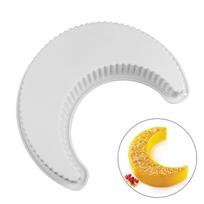 1 vnt. 3D mėnulio formos silikoninė pyrago forma, 9,45''x3,74'', pusmėnulio formos muso pyrago forma, duonos, picos kepimo forma, virtuvės kepimo įrankiai balta