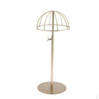 Vintage Metal Hat Stands, Tabletop Decorative Wig Holders, Golden