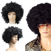 Juodas Afro Garbanotas Perukas Suaugusiųjų puošni suknelė 70-ųjų teminio vakarėlio Cosplay Disco Unisex