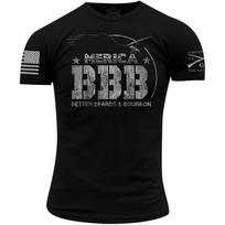 Grunt Style Merica Bourbon Bbb Juodi Unisex Marškinėliai S