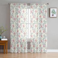 Gėlės Senoviniai augalai Chrizantemos Miegamasis Permatomos Permatomos Užuolaidos Šventės Papuošimas Langas Voile Tiulio užuolaidos 135W x 114H(cm)