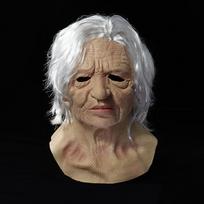 Senos moters kaukė Halloween Creepy raukšlėms veido kaukė Latekso Cosplay vakarėlio rekvizitai