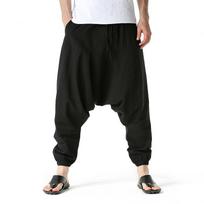 Vyriškos kelnės Harem Pants Baggy laisvalaikio jogos laisvalaikio tarpkojo kelnės 3XL juoda