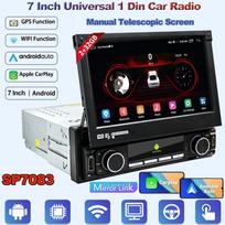 1 DIN Android universalus automobilinis radijas 2/32GB 7 colių rankiniu būdu ištraukiamas jutiklinis ekranas SP7083