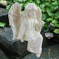 Angelo statulos dervos figūrėlių sodo statulėlės žavingas mini ornamentas
