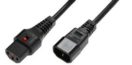 MicroConnect Powercord C13 IEC Lock - C14  black 1,5m, PC1003 Powercord