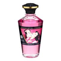 Shunga Raspberry Feeling, 100 ml Aviečių kvapo ir skonio šildantis masažo aliejus