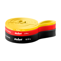 Latekso mankštos juostų rinkinys - Power Band PLs-1, 4-32 kg, 3 juostos, REBEL ACTIVE