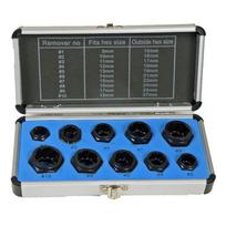 Smūginių galvučių rinkinys sugadintiems varžtams 9-19mm, 3/8″, 10vnt