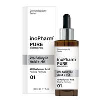 INOPHARM, veido pilingas su 2% salicilo rūgštimi + hialurono rūgštimi, 30 ml