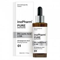 INOPHARM, veido serumas švelnus šveitiklis su 5% pieno rūgštimi + hialurono rūgštimi, 30 ml