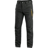 Kelnės AKRON Softshell, juodos, su geltonais akcentais
