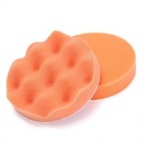 Gofruota poliravimo kempinė 125 mm - oranžinė - valymo padas - vaškavimui