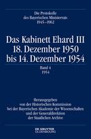 Kabinett Ehard III: 18. Dezember 1950 bis 14. Dezember 1954. Band 4: 1954