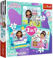 TREFL GABBY´S DOLLHOUSE 3 dėlionių rinkinys