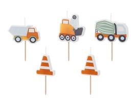 Birthday candles Road works, 3-4.5 cm, mix (1 pkt / 5 pc.)