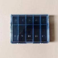 Organizatorius 10 skyrių - mėlynas - 59x47x15mm - Plastikinė dėžutė - uždaras konteineris