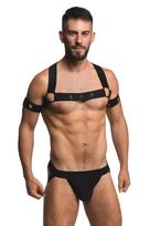 Master Series Rave Harness Elastic Chest Harness with Arm Bands S/M