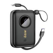 Atsarginis maitinimo šaltinis ("Power Bank") Išorinė baterija Dudao 'K14' juodas 10000mAh (PD / QC3.0) + Type-C / Lightning laidas