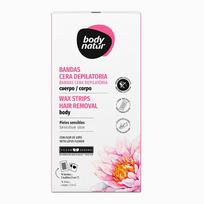 Depiliacinės vaško juostelės jautriai odai su lotosu Body Natur, 16 vnt.