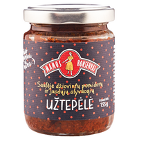 Saulėje džiovintų pomidorų ir juodųjų alyvuogių užtepėlė MAMOS KONSERVAI, 155 g