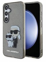 Silikoninis permatomas dėklas Karl Lagerfeld hardcase Glitter Karl&Choupette Samsung galaxy S24 5G