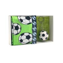 Originalios kojinės Futbolas ir raktų pakabukas dovanų dėžutėje, žalios