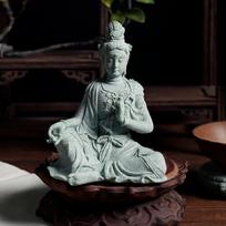 Budos statulėlė Guanyin statula namų dekoravimui Dovana Kolekcionuojamas smiltainio skulptūra Stalo ornamentas