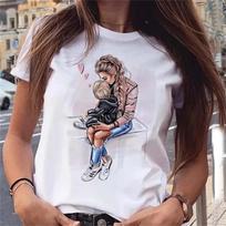 Moteriški marškinėliai Juokingi Super Mom Skaitmeninis 3D spausdinimas Mados Universalios tendencijos Ploni ir lengvi kasdieniai drabužiai Harajuku trumpomis rankovėmis, laisvalaikis vasara M