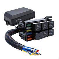 Saugiklių relės dėžutės 6 lizdai Atc/ato laikiklio aukščiausios kokybės pakeitimas iš anksto prijungtas blokas ir 12V 4Pin
