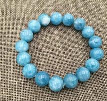 10 mm mėlynas Larimar perlas, vandens raštas, apyrankė 7,5 colio