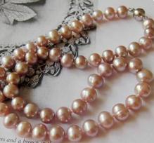 classic18 9-10mm NATURAL SOUTH SEA LAVENDER BAROQUE PEARL NECKLACE